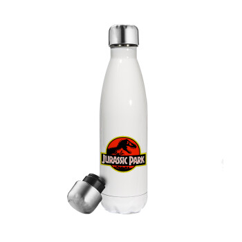 Jurassic park, Metal mug thermos White (Stainless steel), double wall, 500ml
