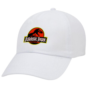 Jurassic park, Καπέλο Ενηλίκων Baseball Λευκό 5-φύλλο (POLYESTER, ΕΝΗΛΙΚΩΝ, UNISEX, ONE SIZE)