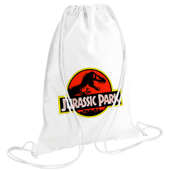 Jurassic park, Τσάντα πλάτης πουγκί GYMBAG λευκή (28x40cm)