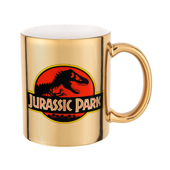 Jurassic park, Κούπα κεραμική, χρυσή καθρέπτης, 330ml