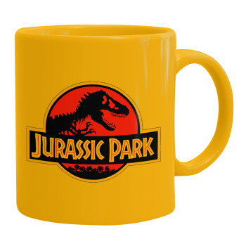 Jurassic park, Ceramic coffee mug yellow, 330ml