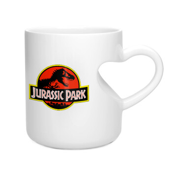 Jurassic park, Κούπα καρδιά λευκή, κεραμική, 330ml