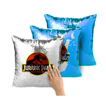 Jurassic park, Μαξιλάρι καναπέ Μαγικό Μπλε με πούλιες 40x40cm περιέχεται το γέμισμα