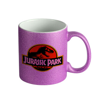Jurassic park, Κούπα Μωβ Glitter που γυαλίζει, κεραμική, 330ml