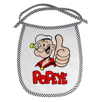 Popeye the sailor man, Σαλιάρα μωρού αλέκιαστη με κορδόνι Μαύρη