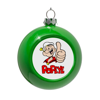 Popeye the sailor man, Green Christmas tree ornament bauble 8cm