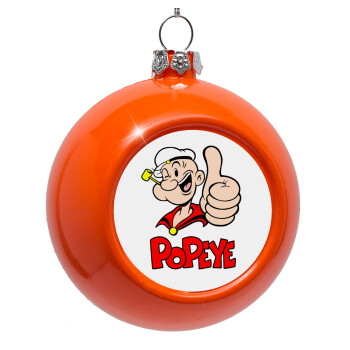 Popeye the sailor man, Orange Christmas tree ornament bauble 8cm