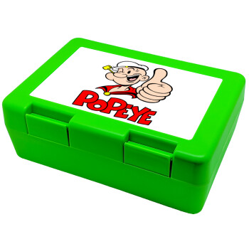 Popeye the sailor man, Children's cookie container GREEN 185x128x65mm (BPA free plastic)
