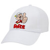 Adult Baseball Cap White 5-panel (POLYESTER, ADULT, UNISEX, ONE SIZE)