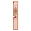 Easter Set, wooden keychain & scented flat Easter candle (30cm) (PINK)