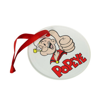 Popeye the sailor man, Christmas ornament glass 9cm