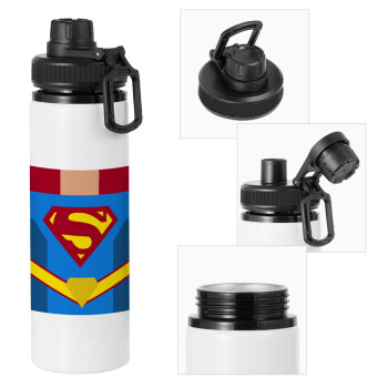 Superman flat, Metal water bottle with safety cap, aluminum 850ml