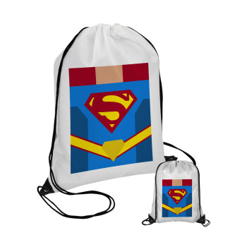 Superman flat, Τσάντα πουγκί με μαύρα κορδόνια (1 τεμάχιο)