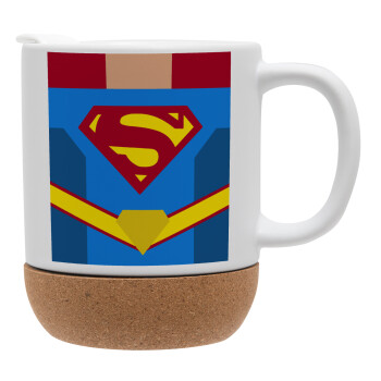 Superman flat, Ceramic coffee mug Cork (MAT), 330ml (1pcs)