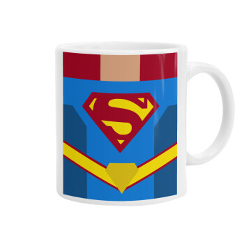 Superman flat, Ceramic coffee mug, 330ml (1pcs)