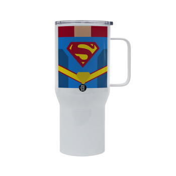 Superman flat, Mega Stainless steel Tumbler with lid, double wall 750L