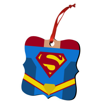 Superman flat, Christmas ornament polygon wooden 7.5cm