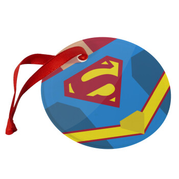 Superman flat, Christmas ornament glass 9cm