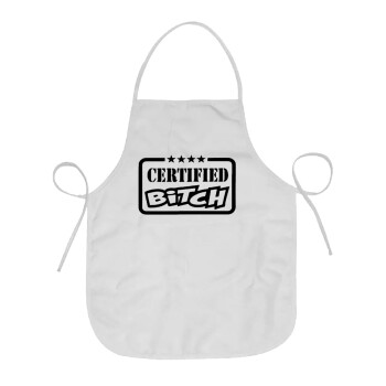Certified Bitch, Chef Apron Short Full Length Adult (63x75cm)