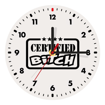 Certified Bitch, Wooden wall clock (20cm)