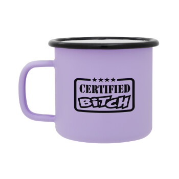 Certified Bitch, Κούπα Μεταλλική εμαγιέ ΜΑΤ Light Pastel Purple 360ml