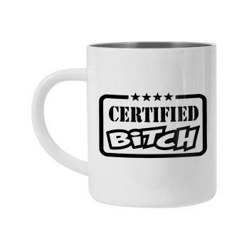 Certified Bitch, Mug Stainless steel double wall 450ml