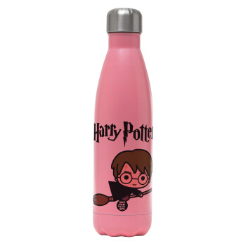 Harry potter kid, Μεταλλικό παγούρι θερμός Ροζ Ματ (Stainless steel), διπλού τοιχώματος, 500ml