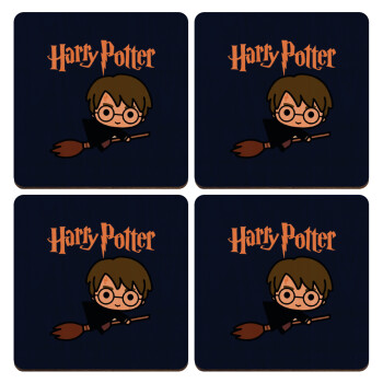 Harry potter kid, ΣΕΤ x4 Σουβέρ ξύλινα τετράγωνα plywood (9cm)