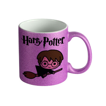Harry potter kid, Κούπα Μωβ Glitter που γυαλίζει, κεραμική, 330ml