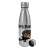 Metallic water bottle, stainless steel, 750ml