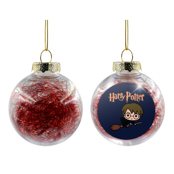 Harry potter kid, Transparent Christmas tree ball ornament with red filling 8cm