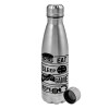 Metallic water bottle, stainless steel, 750ml