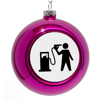 Fuel crisis, Purple Christmas tree ornament bauble 8cm