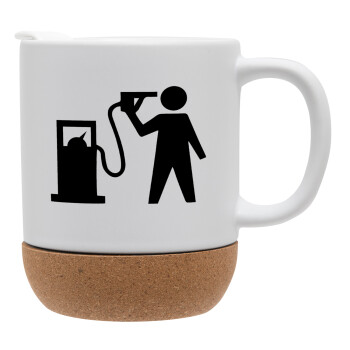 Fuel crisis, Ceramic coffee mug Cork (MAT), 330ml (1pcs)