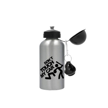 Don't touch my car, Metallic water jug, Silver, aluminum 500ml