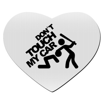 Don't touch my car, Mousepad καρδιά 23x20cm