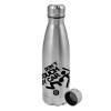 Metallic water bottle, stainless steel, 750ml