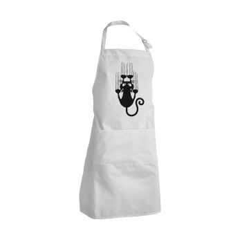 Cat scratching, Adult Chef Apron (with sliders and 2 pockets)