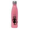 Metal mug thermos Pink Mat (Stainless steel), double wall, 500ml