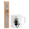 Easter Set, Ceramic Cup (330ml) & Easter aromatic flat candle (30cm) (GRAY)