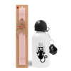 Easter Set, metallic aluminum bottle (500ml) & aromatic flat Easter candle (30cm) (PINK)