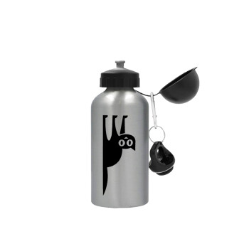 Cat upside down, Metallic water jug, Silver, aluminum 500ml
