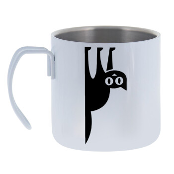 Cat upside down, Mug Stainless steel double wall 400ml