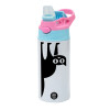 Children's hot water bottle, stainless steel, with safety straw, Pink/BlueCiel (360ml) BPA FREE