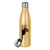 Glitter gold stainless steel thermos bottle, double-walled, 500ml