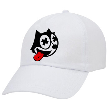 helix the cat, Adult Baseball Cap White 5-panel (POLYESTER, ADULT, UNISEX, ONE SIZE)