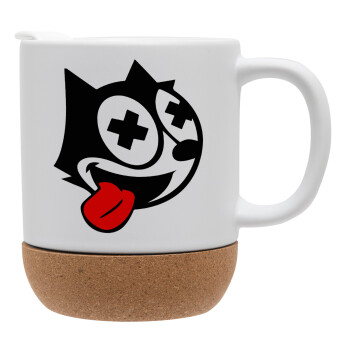 helix the cat, Ceramic coffee mug Cork (MAT), 330ml (1pcs)