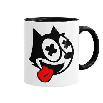 helix the cat, Mug colored black, ceramic, 330ml