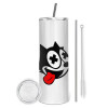 Tumbler stainless steel 600ml, with metal straw & cleaning brush