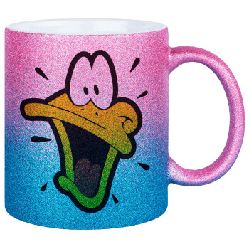 Daffy Duck, Κούπα Χρυσή/Μπλε Glitter, κεραμική, 330ml